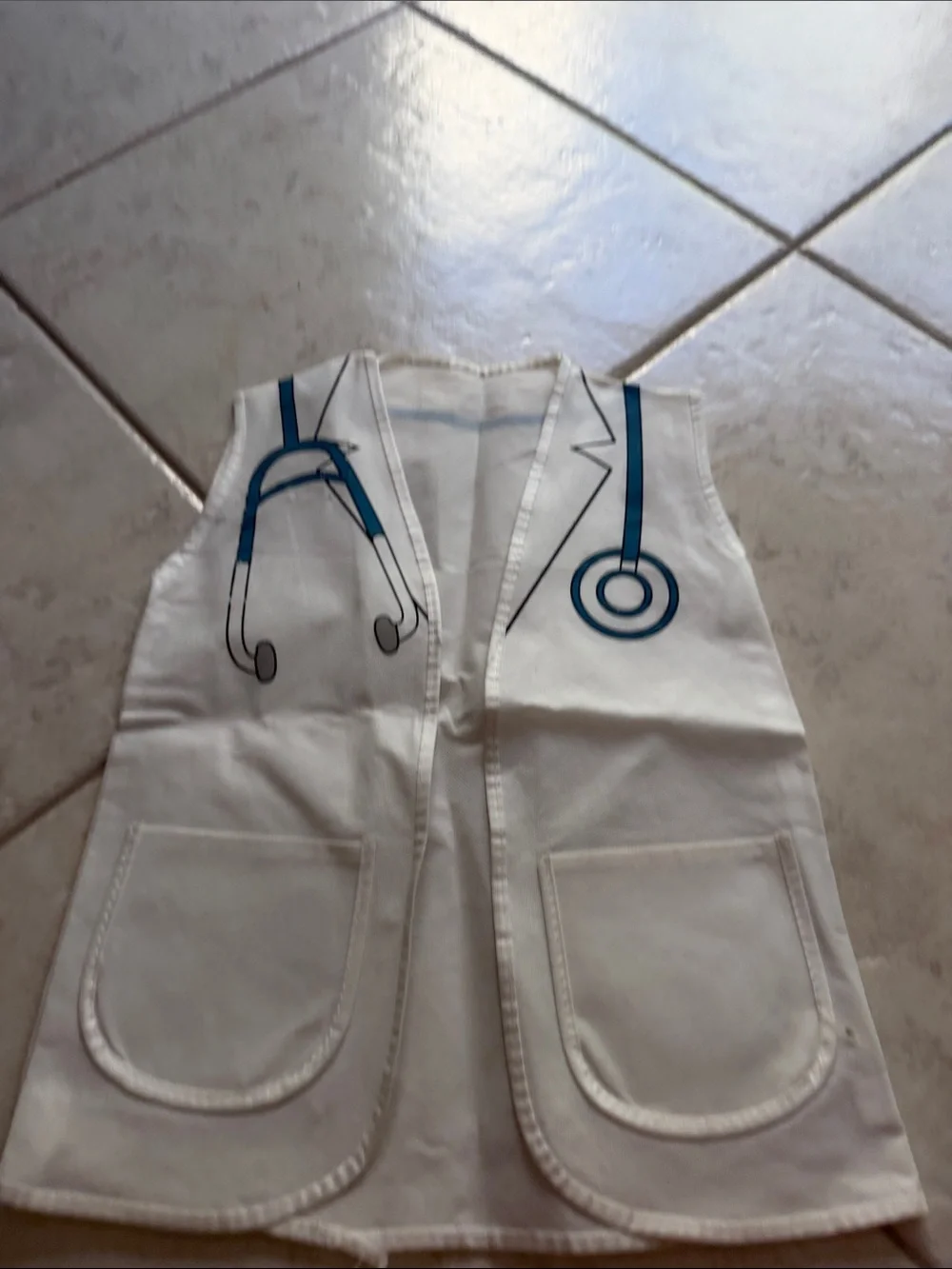 Kids Blue Doctor Scrubs Costume Set - Surgical Play Outfit plus white coat